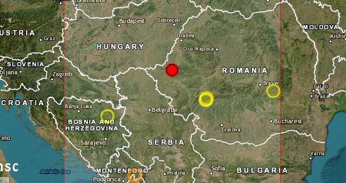 Земетресение е регистрирано тази вечер в Румъния То е било