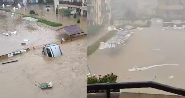 Апокалиптично е положението по Южното Черноморие след проливните дъждове днес.Метео