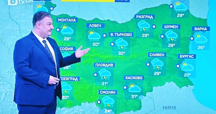 Синоптикът на БТВ Боби Лазаров направи своята прогноза за времето