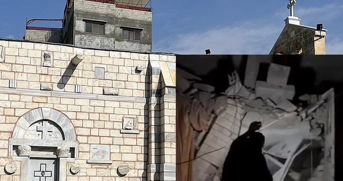 Ракета е паднала върху гръцкия православен манастир Свети Порфирий“ в