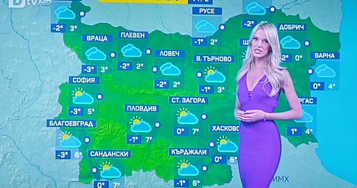 Синоптичката на БТВ Натали Трифонова прогнозира, че през уикенда температурите