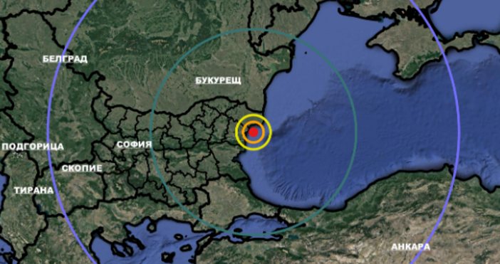 Епицентърът е в Черно мореЗеметресение е станало тази вечер в 18 49 05