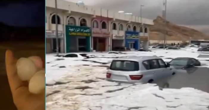 ЮтубВ ОАЕ вали бял дъжд В някои части на страната жителите