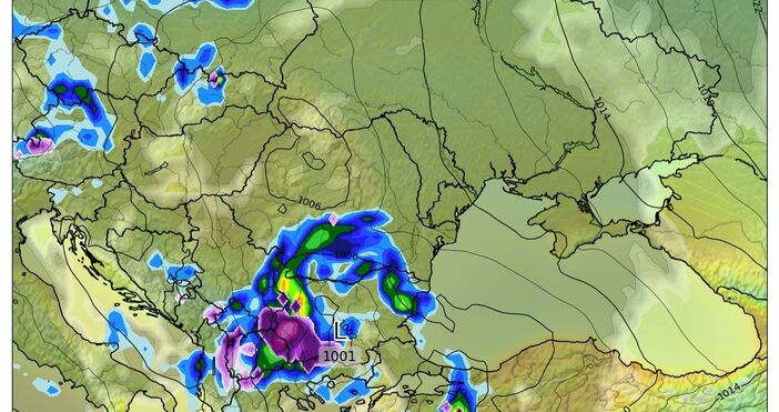 схема Meteo BalkansВ началото на новата седмица се очакват снеговалежи   Според ECMWF