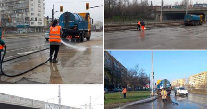 снимки Васил Терзиев, фейсбукСтоличният кмет се разпореди да започне миенето