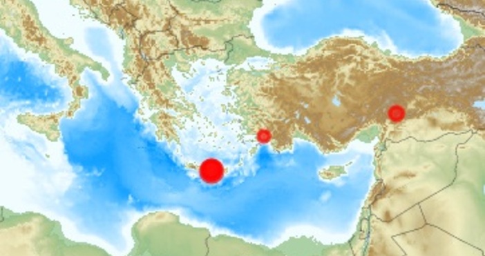 Гръцкият остров Крит претърпя поредица от земетресения започнали малко преди