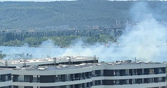 Облаците дим край езерото във Варна за които сигнализира със