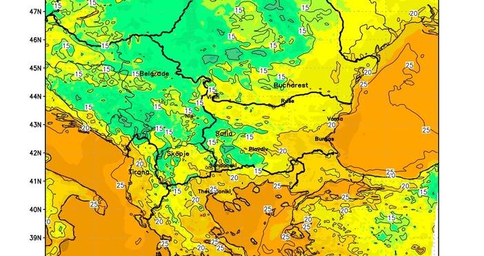 Минималните температури ще се понижат и ще са между 15°С