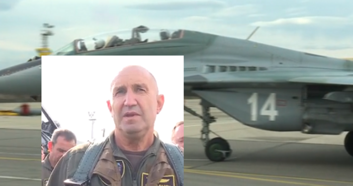 кадри бТВИзтребител F 16 пилотиран от италиански пилот излетя от авиобаза