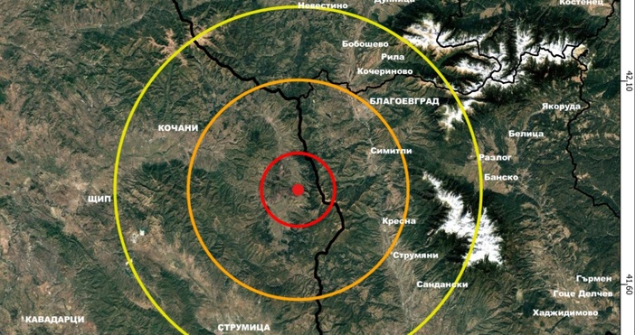 Трусът е регистриран в 22 28 ч българско време Земетресение
