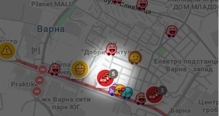 Системата на Гугъл Waze показва Пълен застой на много места