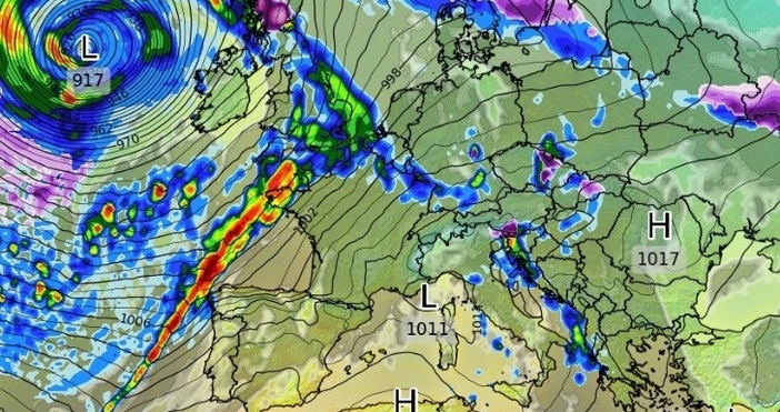 Карта Метео БалкансТози звяр ще доближи Великобритания към 24 янулари