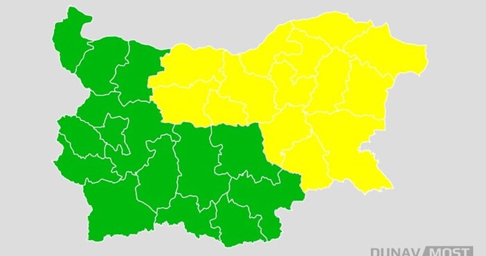 Предупреждението за опасно време е за 17 февруариЖълт код е издаден за