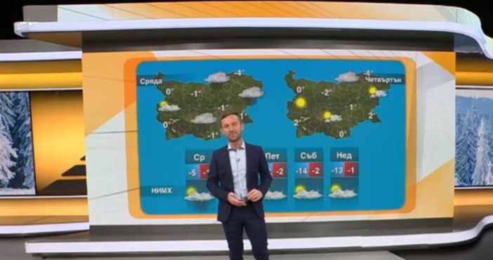 В Западна България в следващите часове снеговалежите ще намаляват и