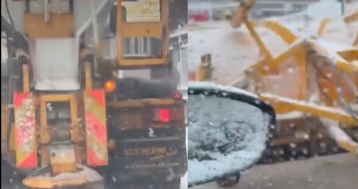 Във Варна все пак има снегорини На клип в мрежата се