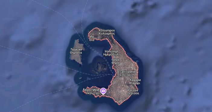 Сеизмичната активност в района между островите Санторини и Аморгос от
