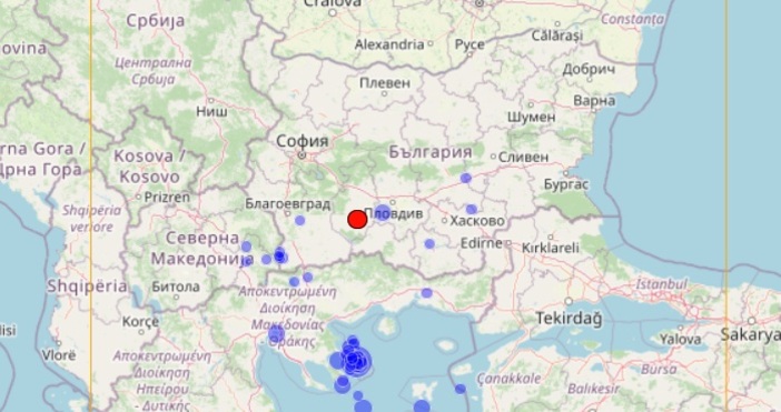 Земетресение с магнитуд 3 4 е регистрирано тази сутрин в района