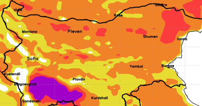 Поради високия риск от слани е издадено предупреждение за 11