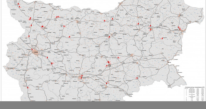 Агенция Пътна инфраструктура публикува на интернет страницата си карта на участъците