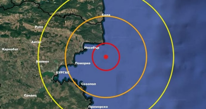 Поредица от земетресения е регистрирана в района на морския ни град Несебър от