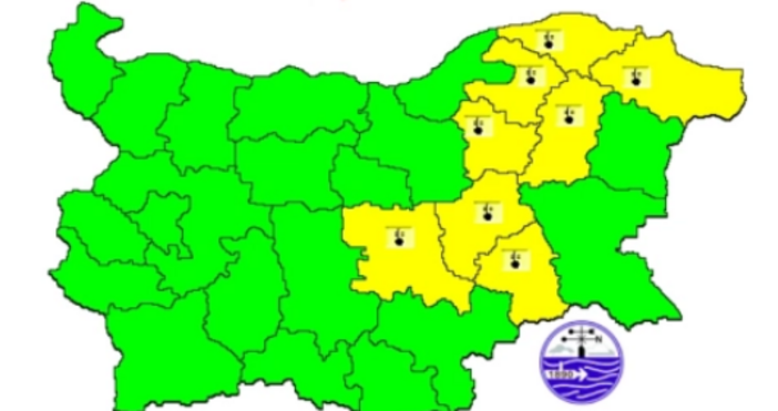 НИМХ издаде жълт предупредителен код за слана в 8 области В