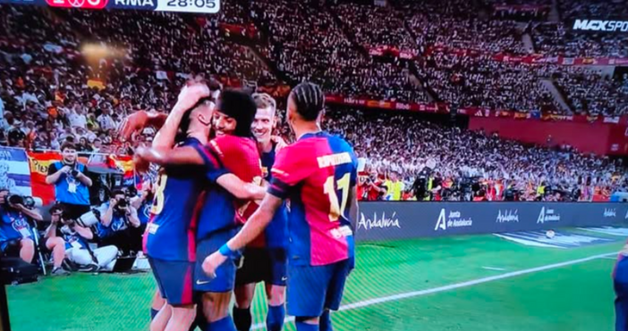 Барселона и Интер играят при резултат 2 2 на Монтжуик в първия от полуфиналните