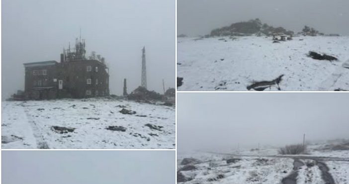 Зимата по върховете на планините се завърна Сняг вали на