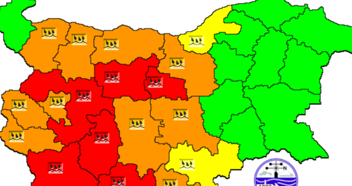 Националният институт по метеорология и хидрология обнови предупреждението си за