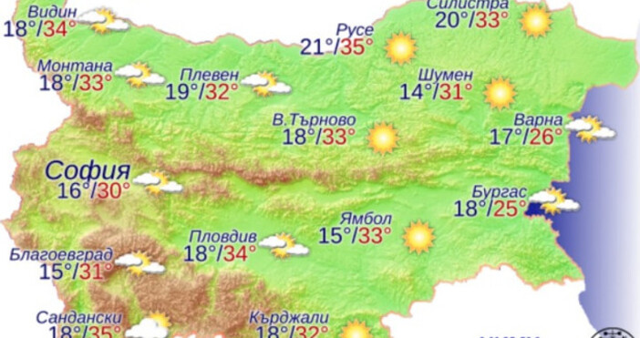 схема НИМХТази нощ валежите спират Ще бъде почти тихо и