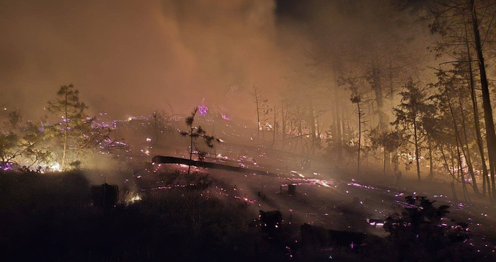 Четвърти ден продължава да гори пожарът в землището на село