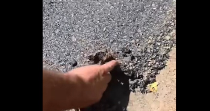 стоп кадър ФейсбукВидеоклип с ремонт на път взриви социалните мрежи