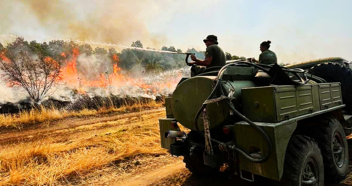 Пожарът възникнал днес по обяд във вилната зона на Сливен