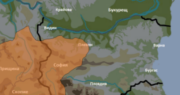 Екипът на Meteo Balkans издаде карта с предупреждения за лошо