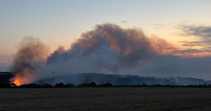 Голям пожар възникна вчера следобед в местността Радинчево между селата