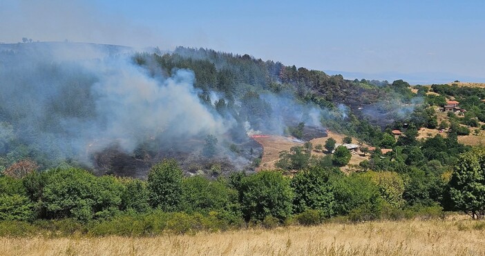 В местността към село Клисура район Банкя е възникнал пожар