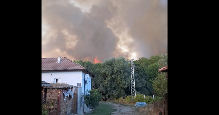 Голям пожар гори в землището на град Угърчин Ловешка област