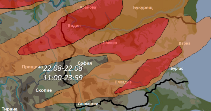 Екипът на Meteo Balkans издаде карта с предупреждения за лошо