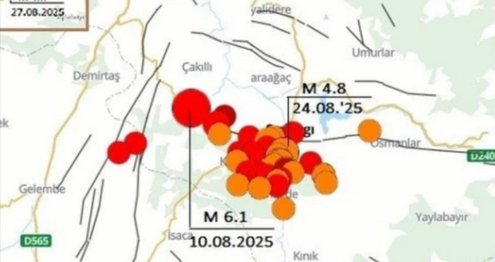 05 46 локално време сряда 27 август – поредният вторичен трус