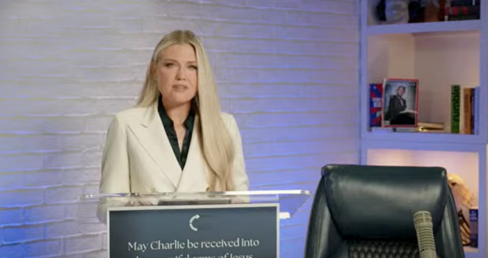 Ерика Кърк вдовицата на американския инфлуенсър Чарли Кърк който