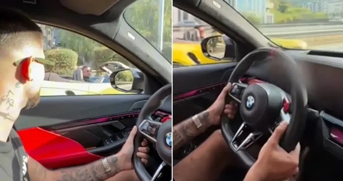 Снимки ИнстаграмПевецът Емрах Стораро отново кара кола въпреки че книжката