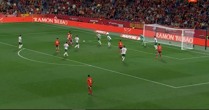 Испания и България играят при 1 0 в световна квалификация която се изиграе на