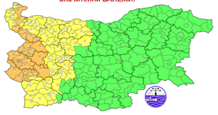Максималните температури ще бъдат между 14° и 19°Оранжев код за