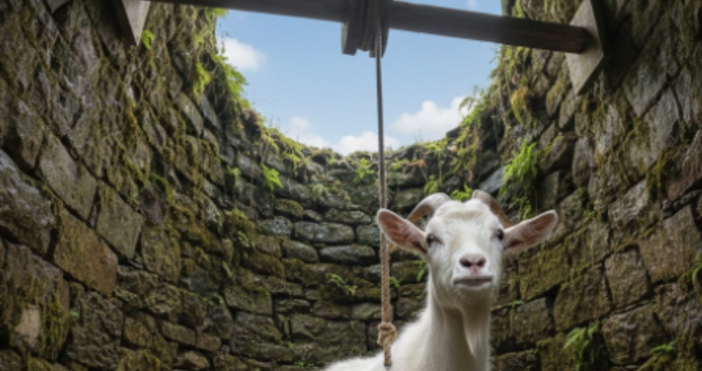 Спасители от Монтана вадиха коза паднала в геран съобщиха от